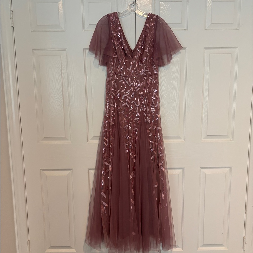 Elegant Dusty Rose Evening Gown